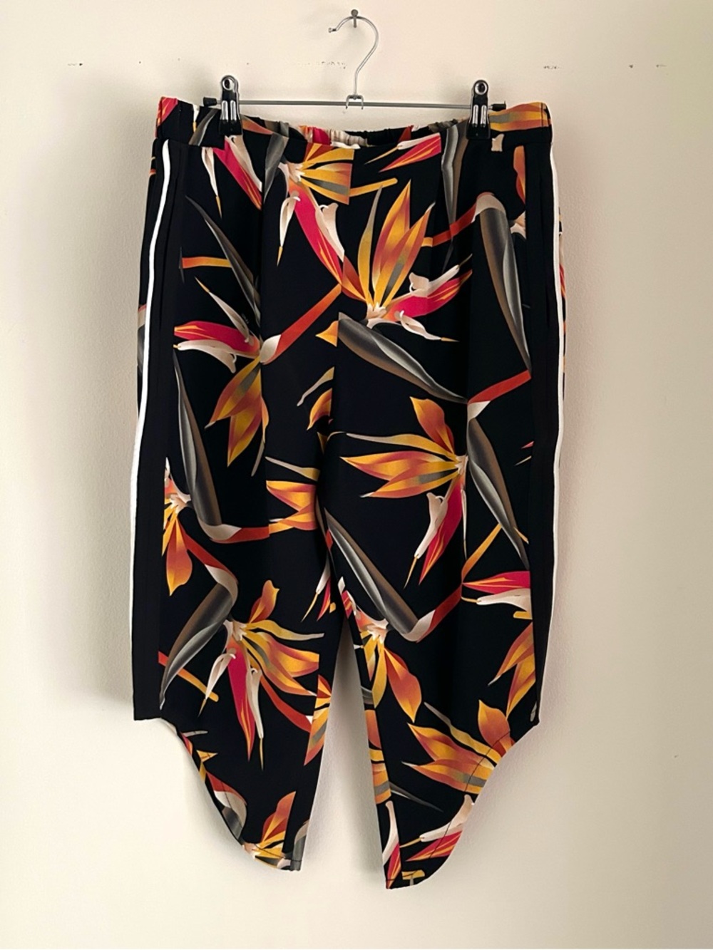 Fendi Silk Birds of Paradise Tuxedo Pants Cropped IT 44